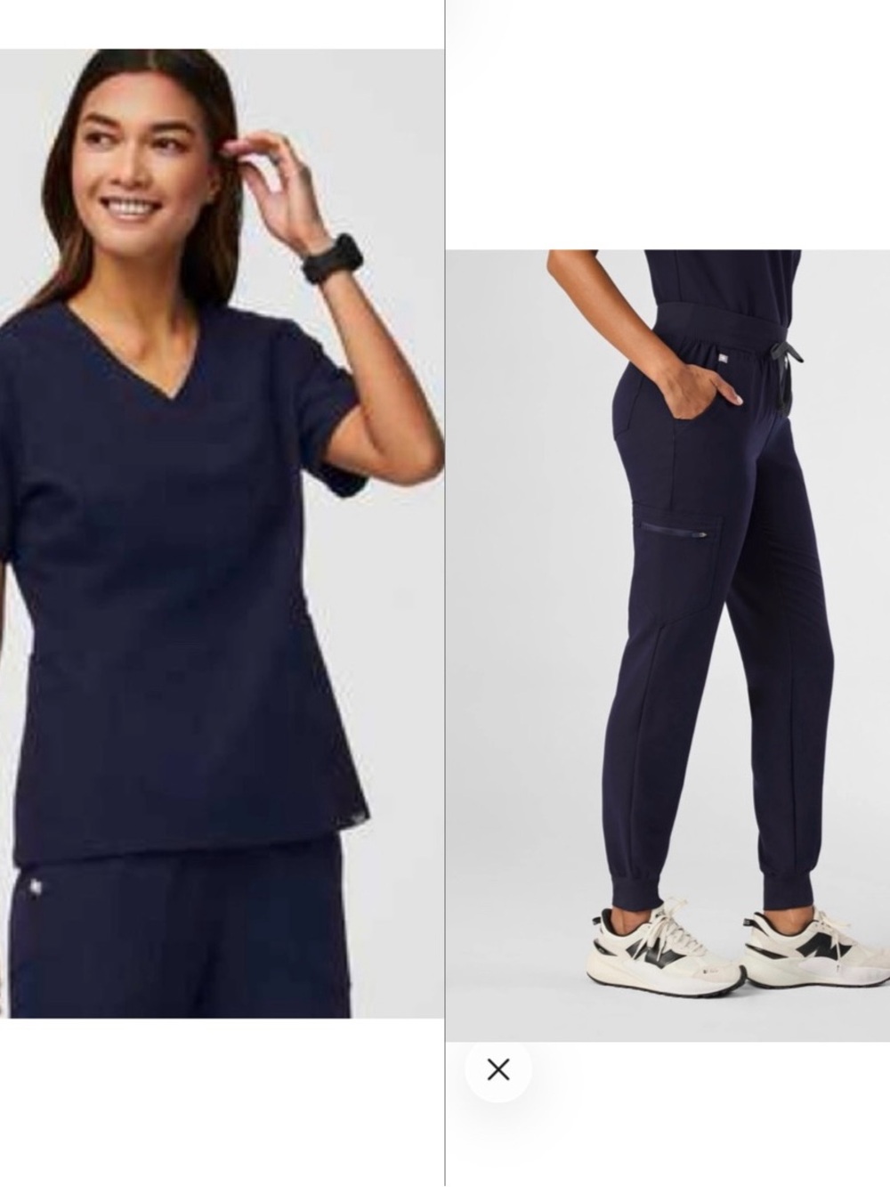 Figs Navy Jogger Scrub Set
